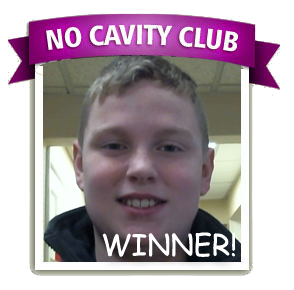 Nolan is the No Cavity Club Winner of the month for January