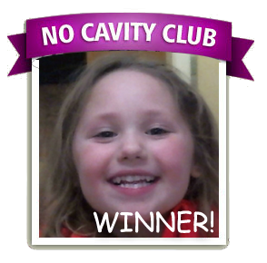 Olivia is the No Cavity Club Winner of the month for February